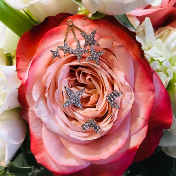 Rhinestone 4-Piece Star Earring Jacket Set - Picture 2 of 4